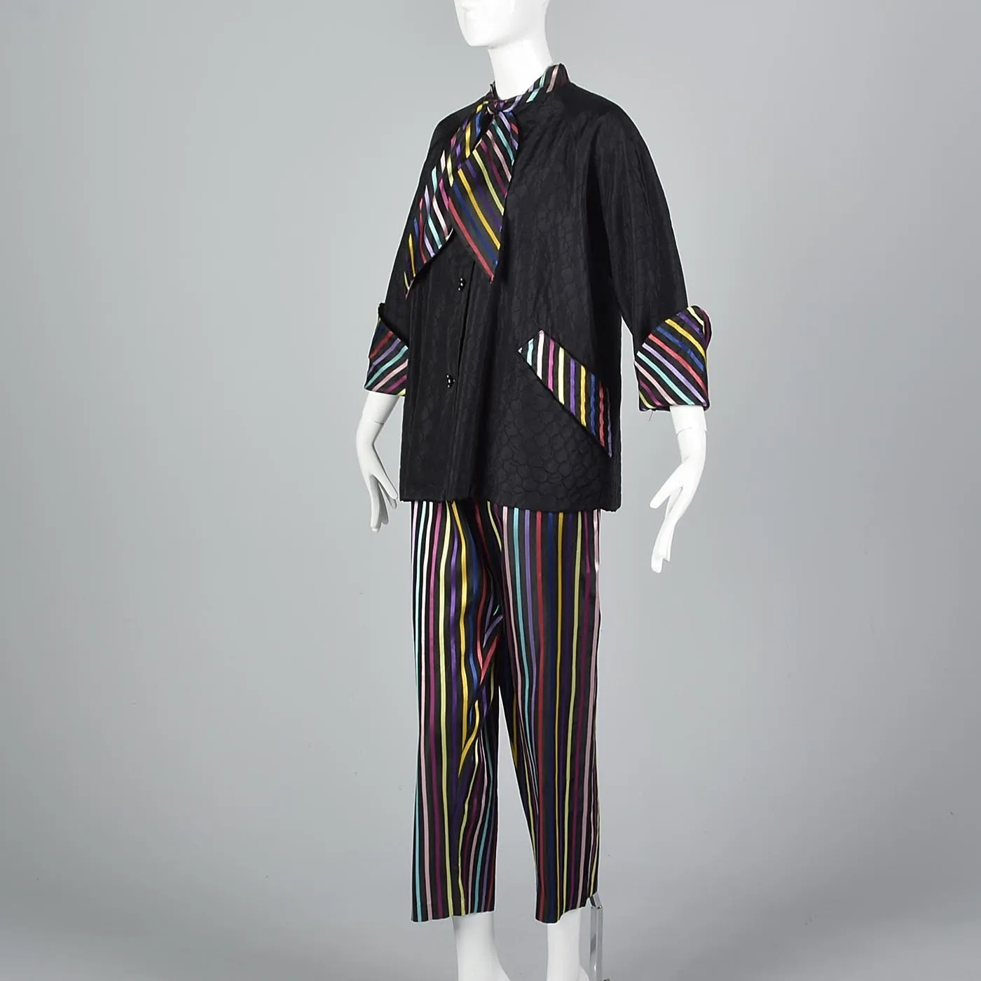 1950s Ribbon Stripe Pajama Set