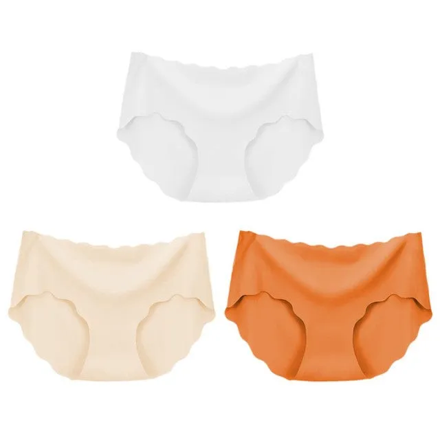 3Pcs Seamless Underwear Silk Panties