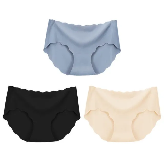 3Pcs Seamless Underwear Silk Panties