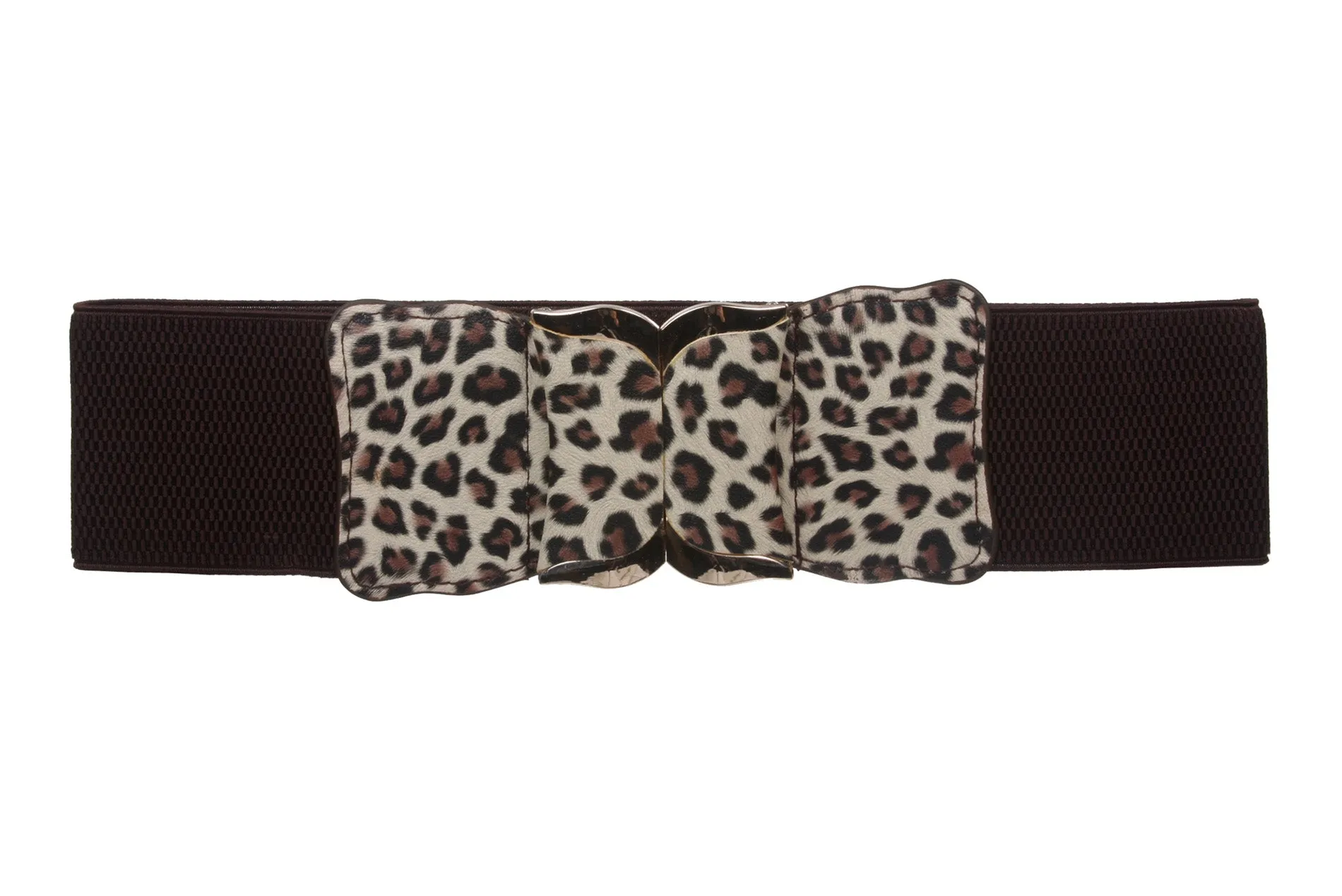 3" Ladies High Waist Fashion Leopard Print Stretch Belt  Size: One