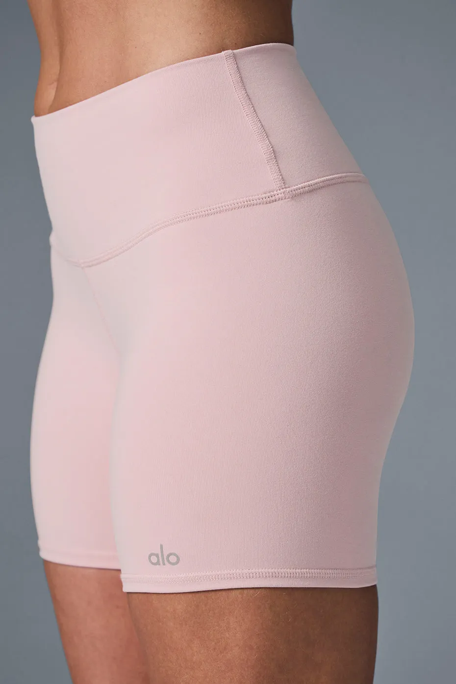 5" Airbrush High-Waist Biker Short - Ballet Pink