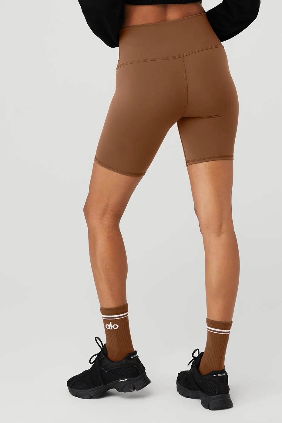 7" High-Waist Biker Short - Cinnamon Brown