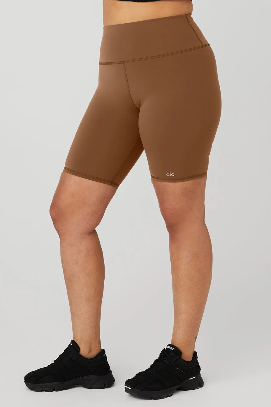 7" High-Waist Biker Short - Cinnamon Brown