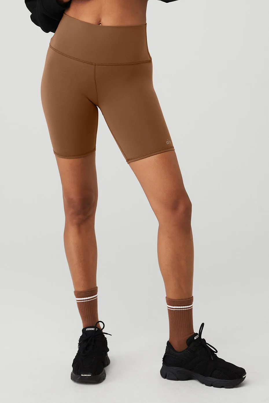 7" High-Waist Biker Short - Cinnamon Brown