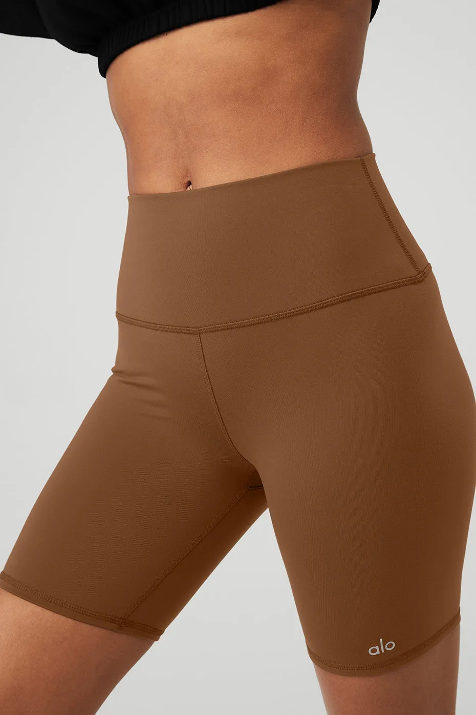 7" High-Waist Biker Short - Cinnamon Brown