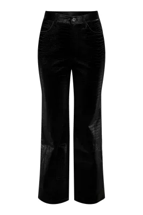 Alma Croco Pants - Black