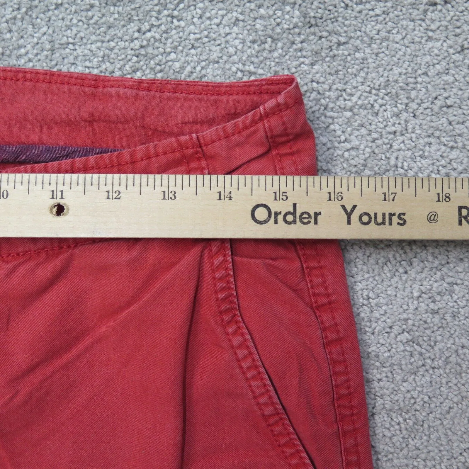 American Eagle Pants Men W31 Red Mid Rise Slim Straight Leg Chino Stretch Casual