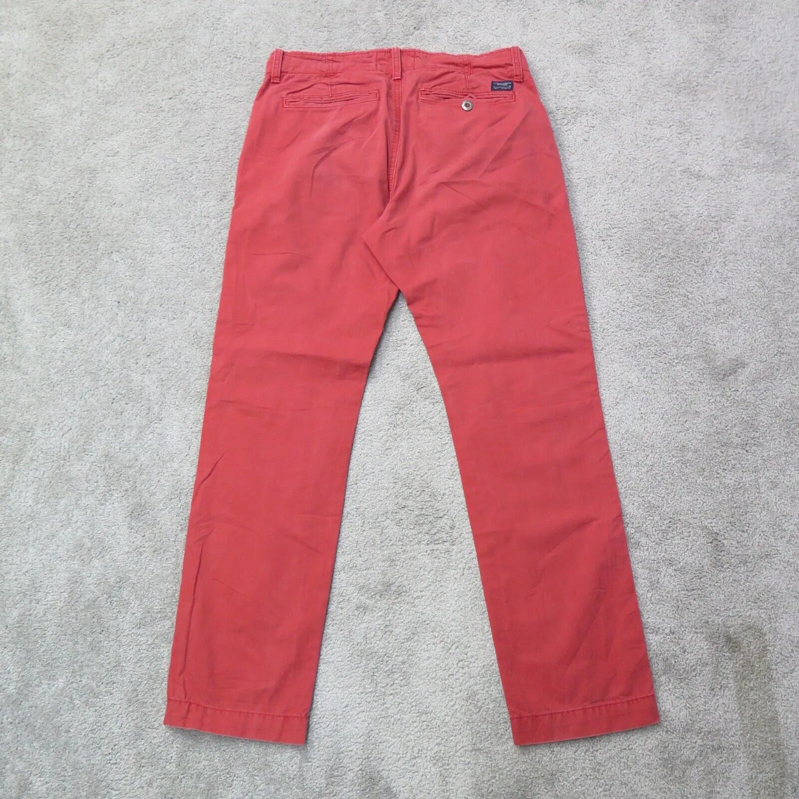 American Eagle Pants Men W31 Red Mid Rise Slim Straight Leg Chino Stretch Casual