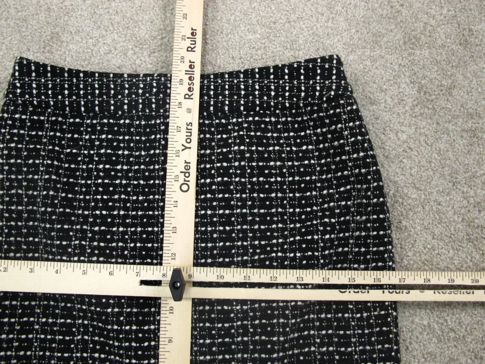 Ann Taylor Womens Straight & Pencil Skirt Knitted Back Zip White Black Size 2P