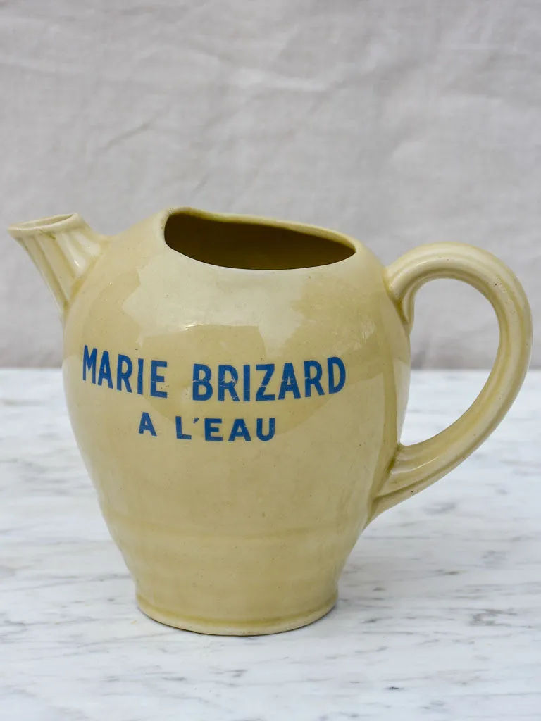 Antique Marie Brizard a l'eau ceramic Pastis water pitcher