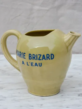 Antique Marie Brizard a l'eau ceramic Pastis water pitcher