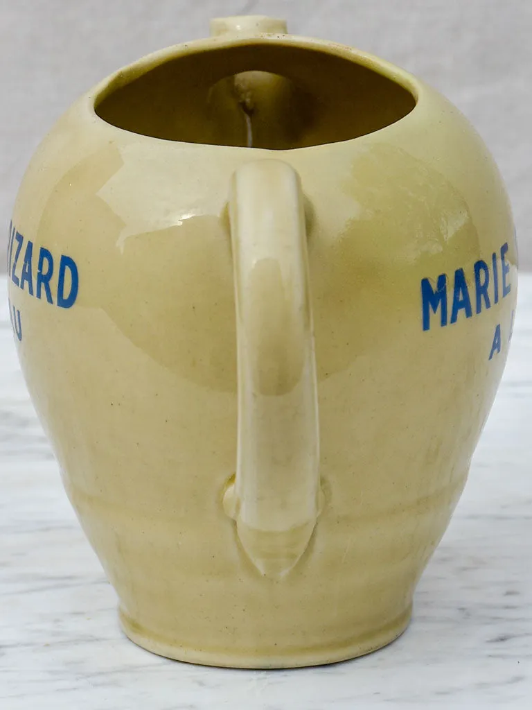 Antique Marie Brizard a l'eau ceramic Pastis water pitcher