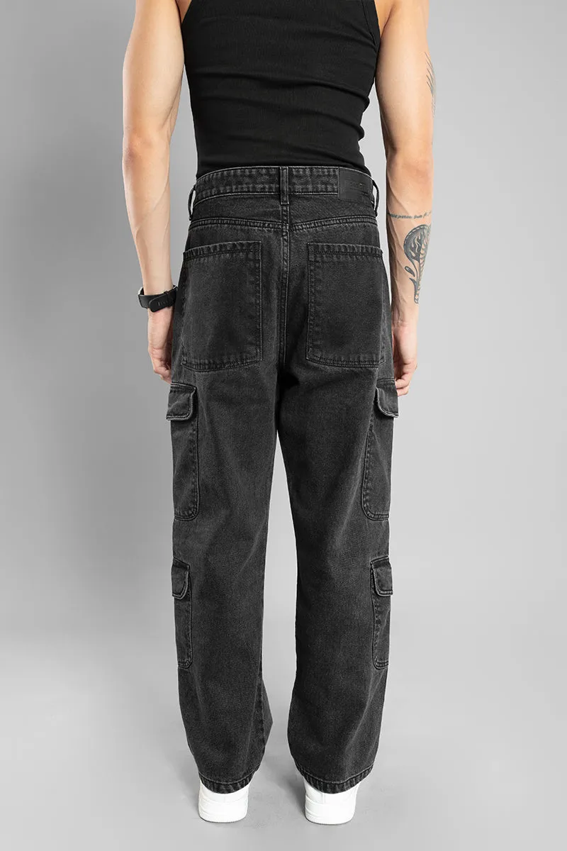 Baggy Fit Cargo Pants for Men (Black)