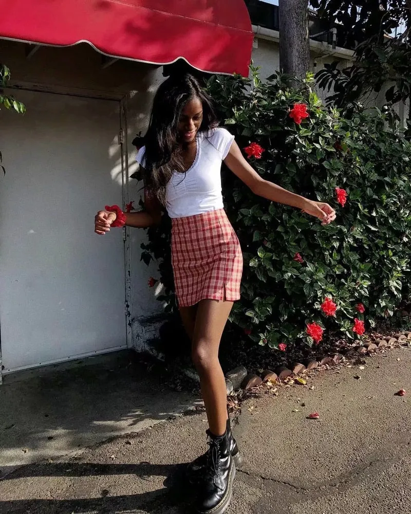 Blinding Love Plaid Mini Skirt