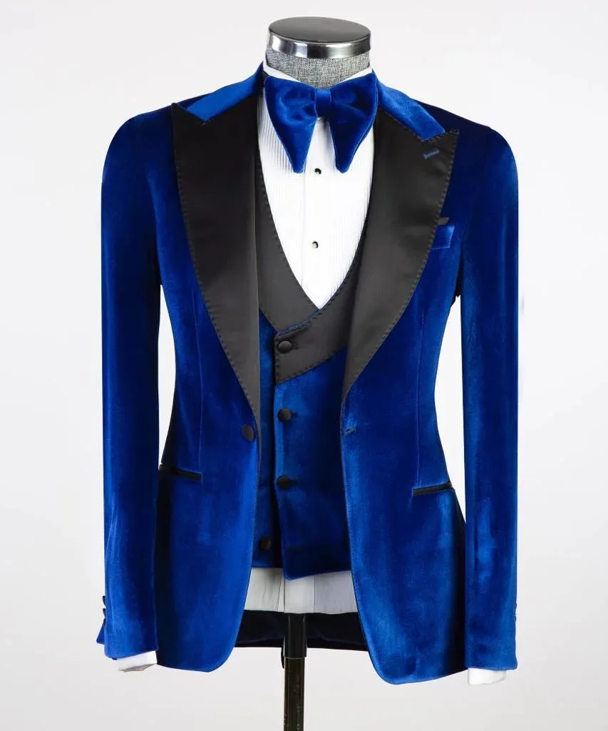 Blue Velvet Double Breasted Tuxedo