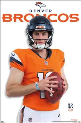 Bo Nix "Bring It" Denver Broncos QB Official NFL Poster - Costacos 2024