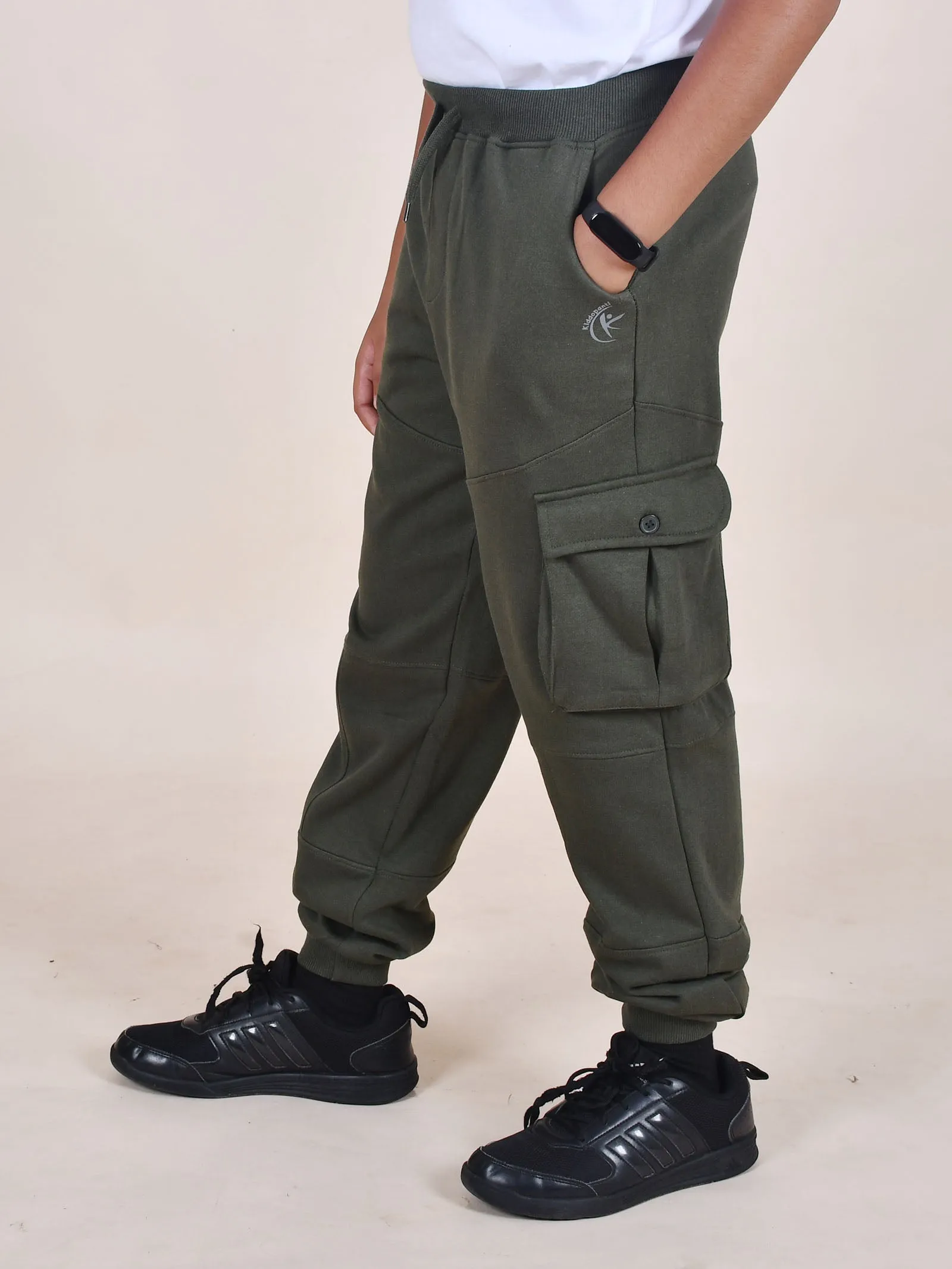 Boys Fleece Cut & Sew Cargo Track Pants