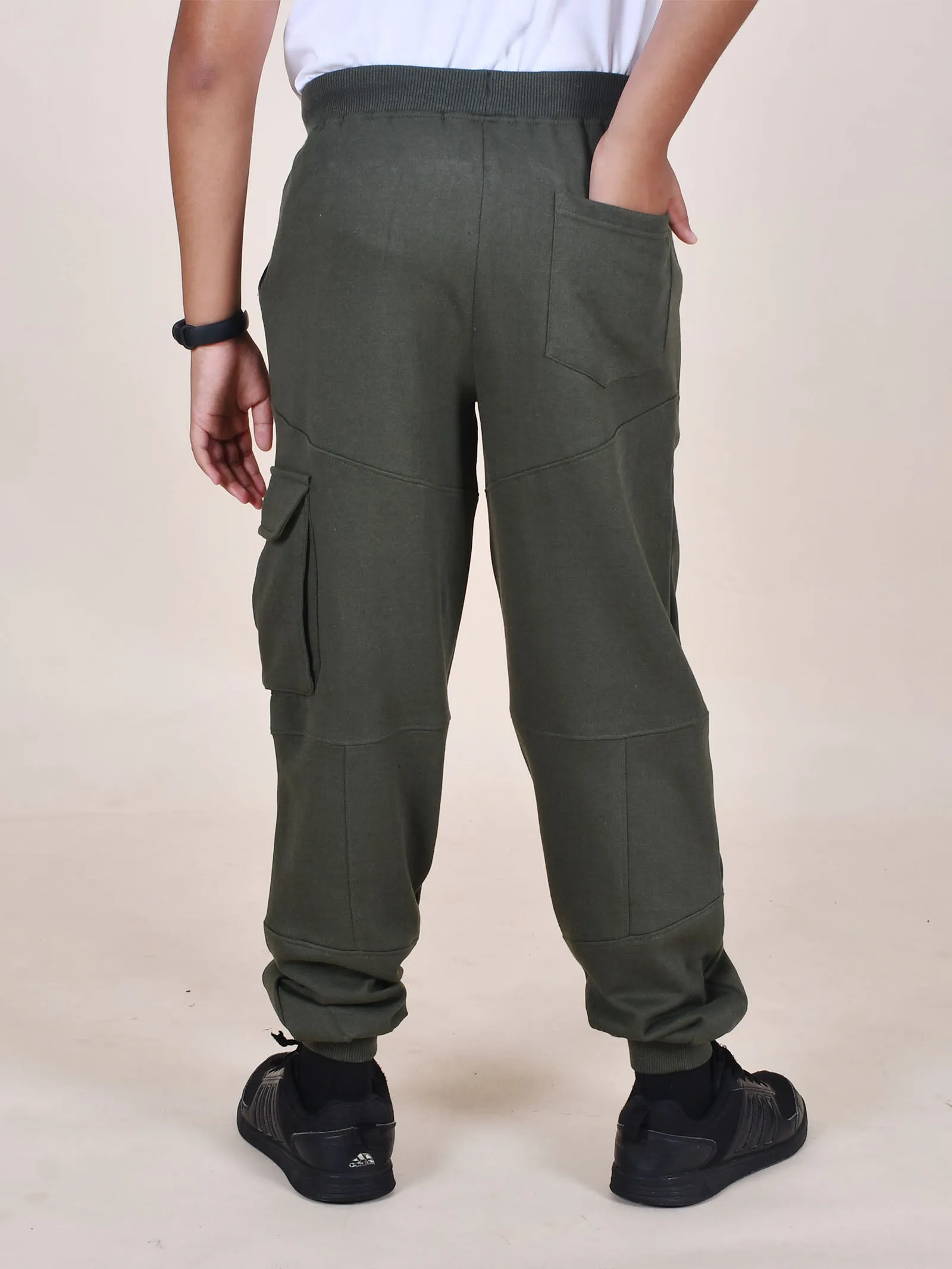 Boys Fleece Cut & Sew Cargo Track Pants