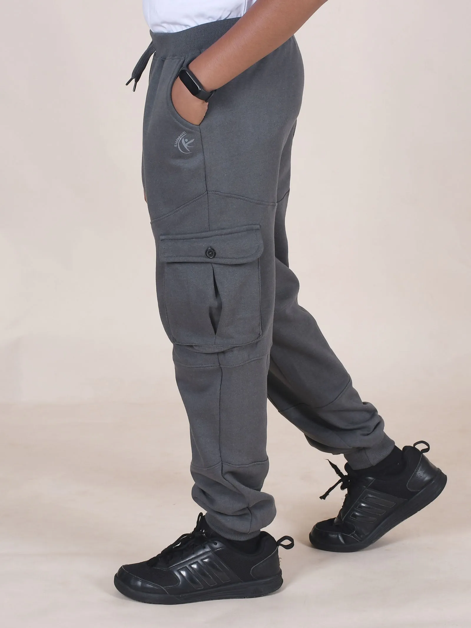 Boys Fleece Cut & Sew Cargo Track Pants