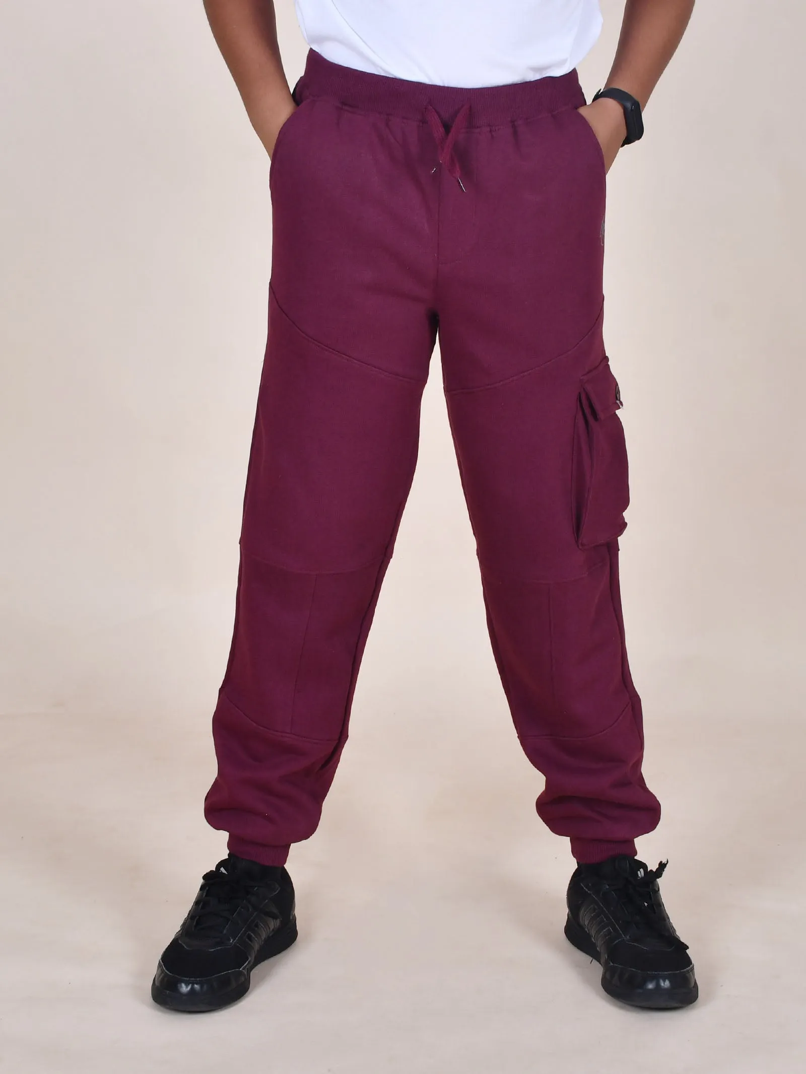 Boys Fleece Cut & Sew Cargo Track Pants