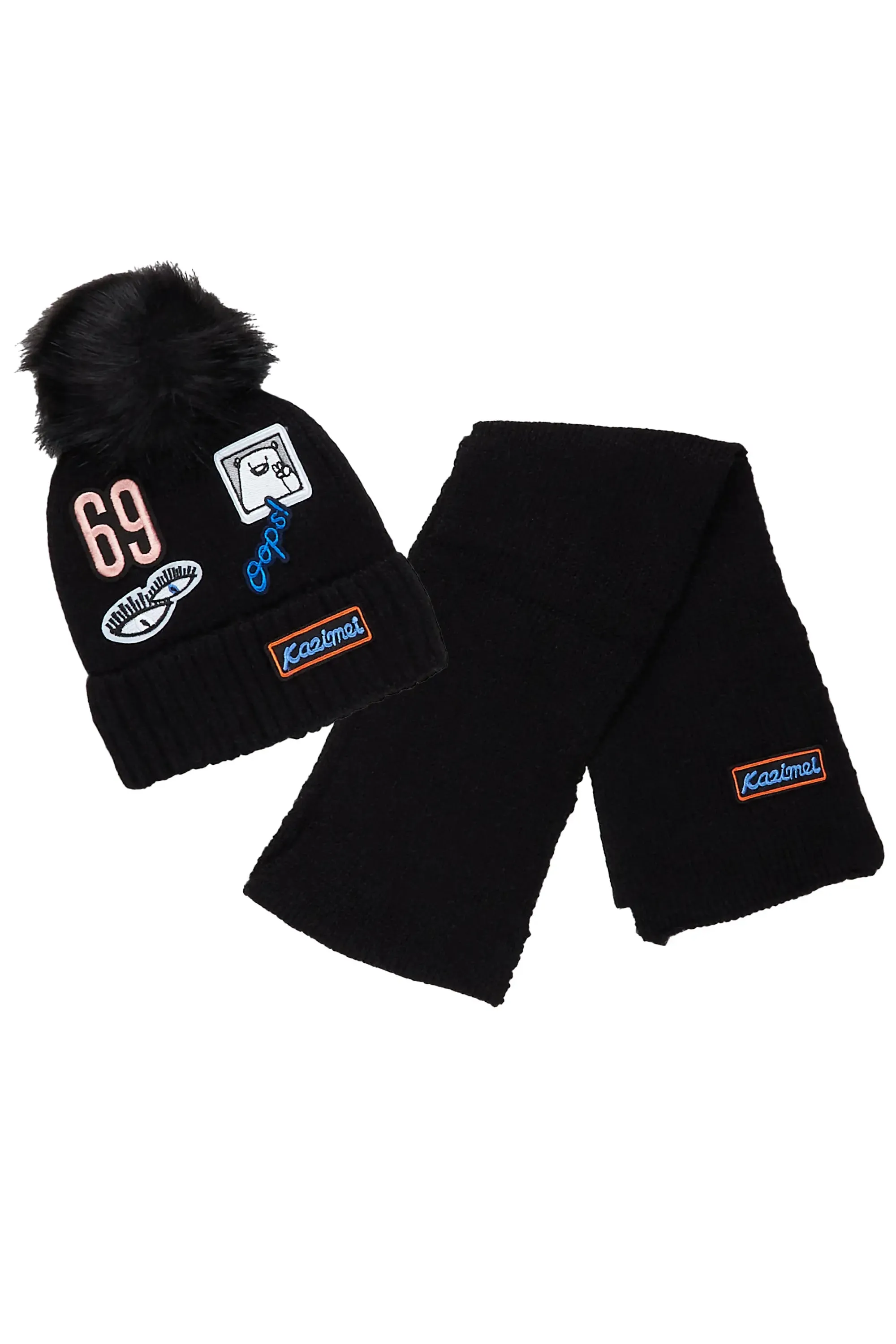 Boys Keiko Black Patch Beanie