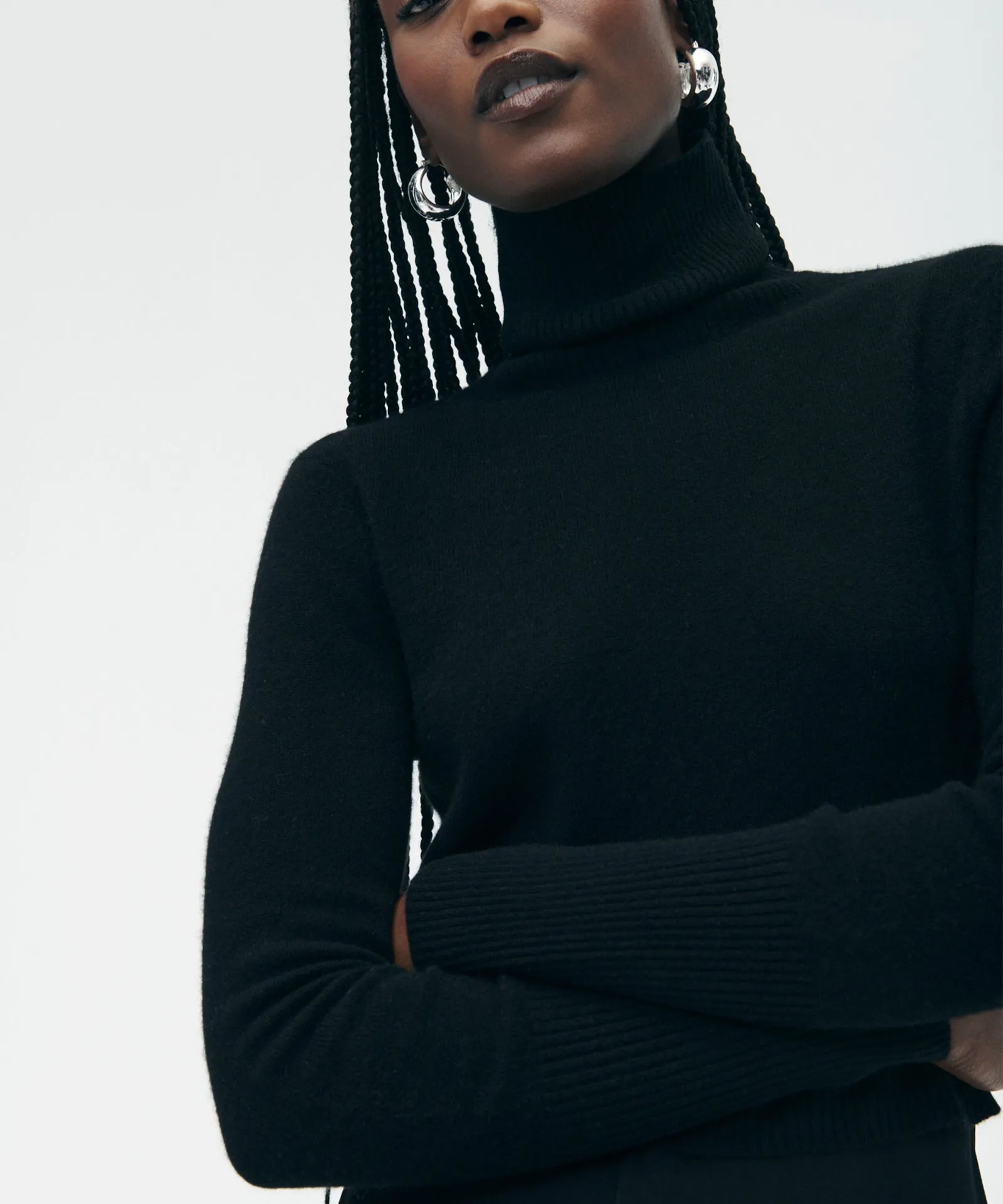 Cashmere Cropped Turtleneck