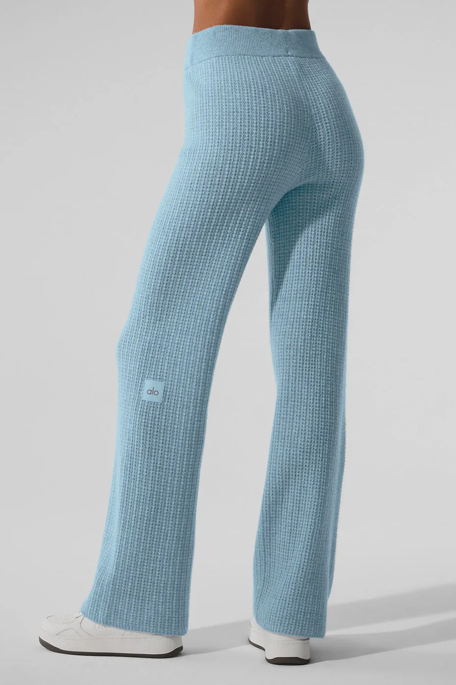 Cashmere High-Waist Plush Waffle Pant - Celestial Blue Heather