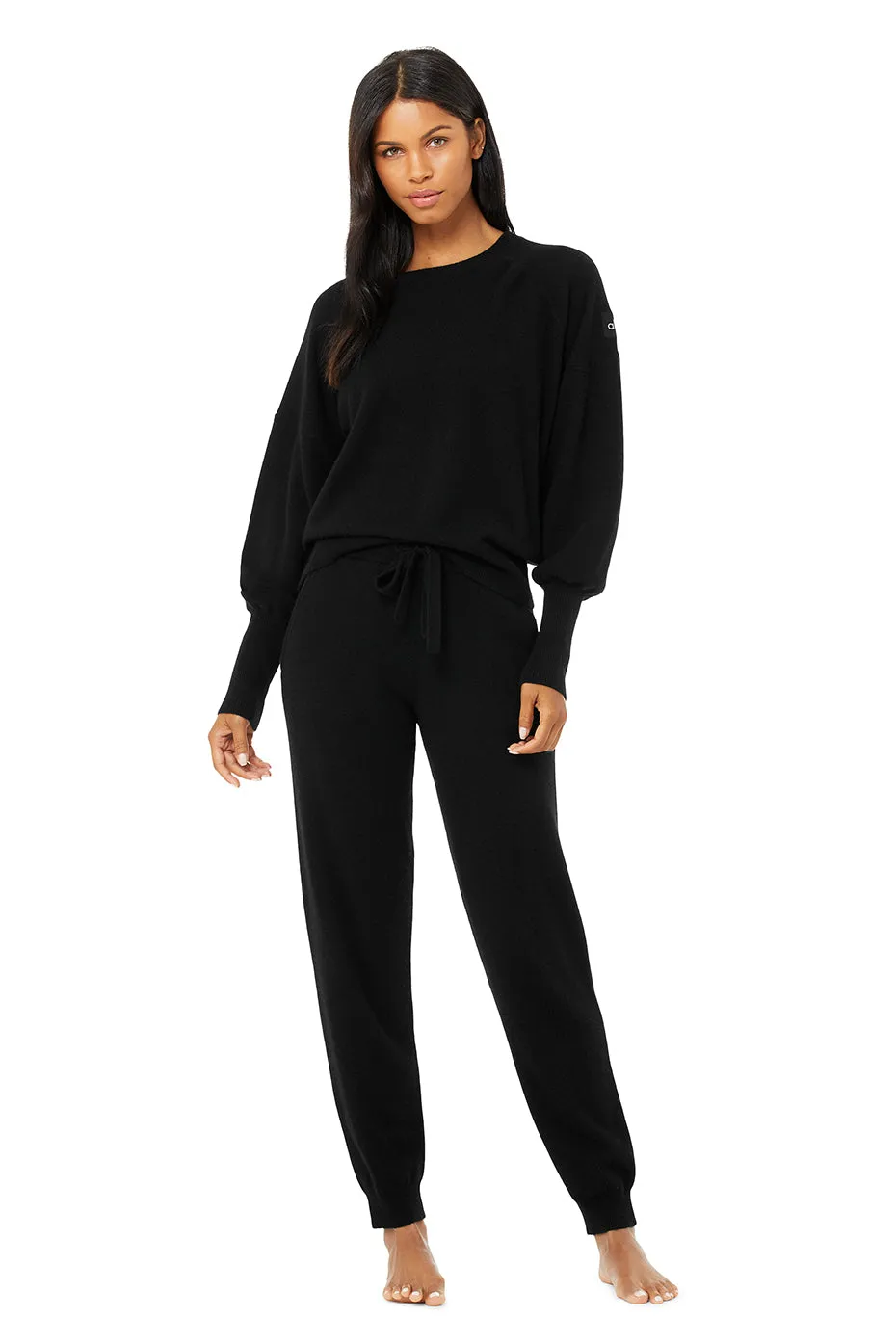 Cashmere Jet Set Crew & High-Waist Pant Set