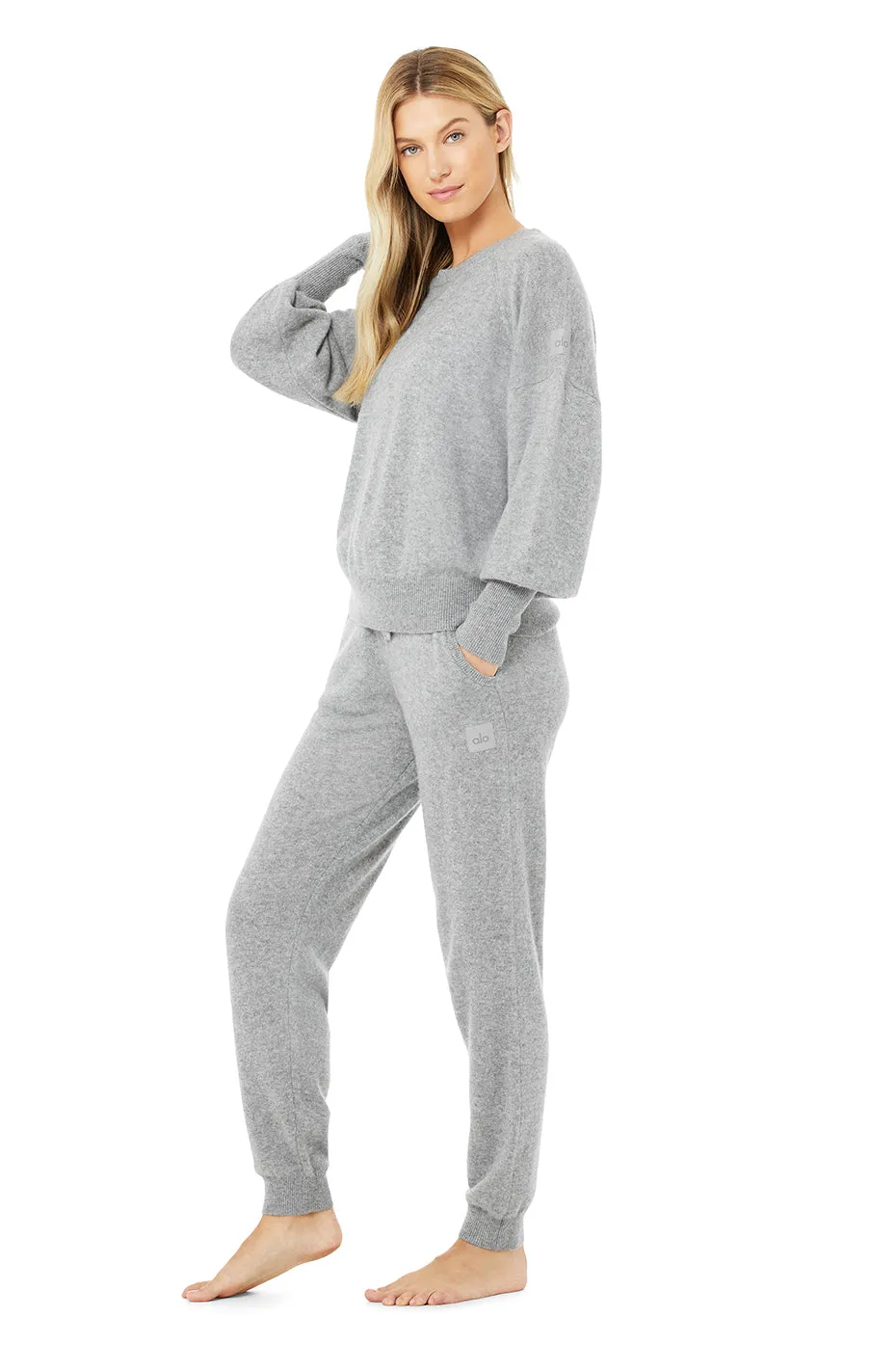 Cashmere Jet Set Crew & High-Waist Pant Set