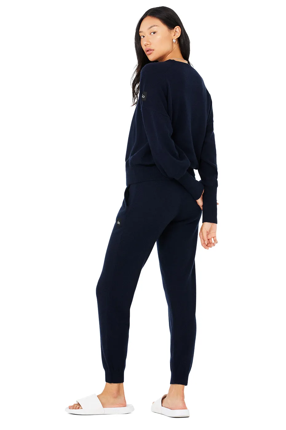 Cashmere Jet Set Crew & High-Waist Pant Set