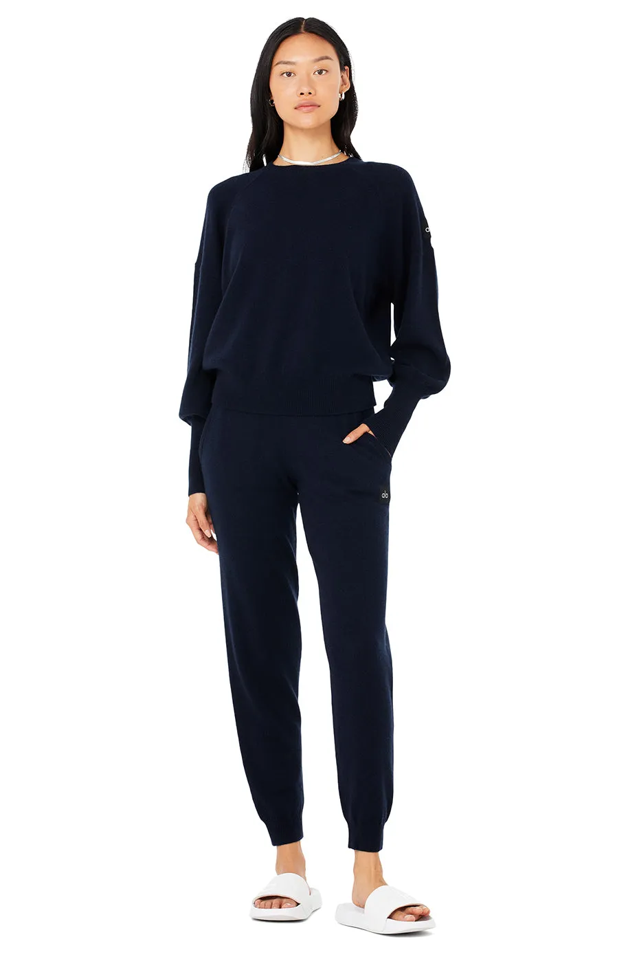 Cashmere Jet Set Crew & High-Waist Pant Set