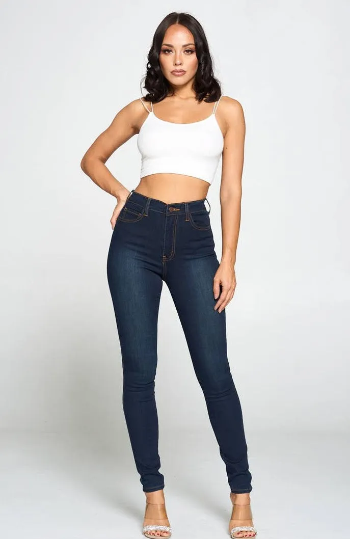 ''Cathy'' High Waist Extreme Stretch Skinny Jean Dark Blue