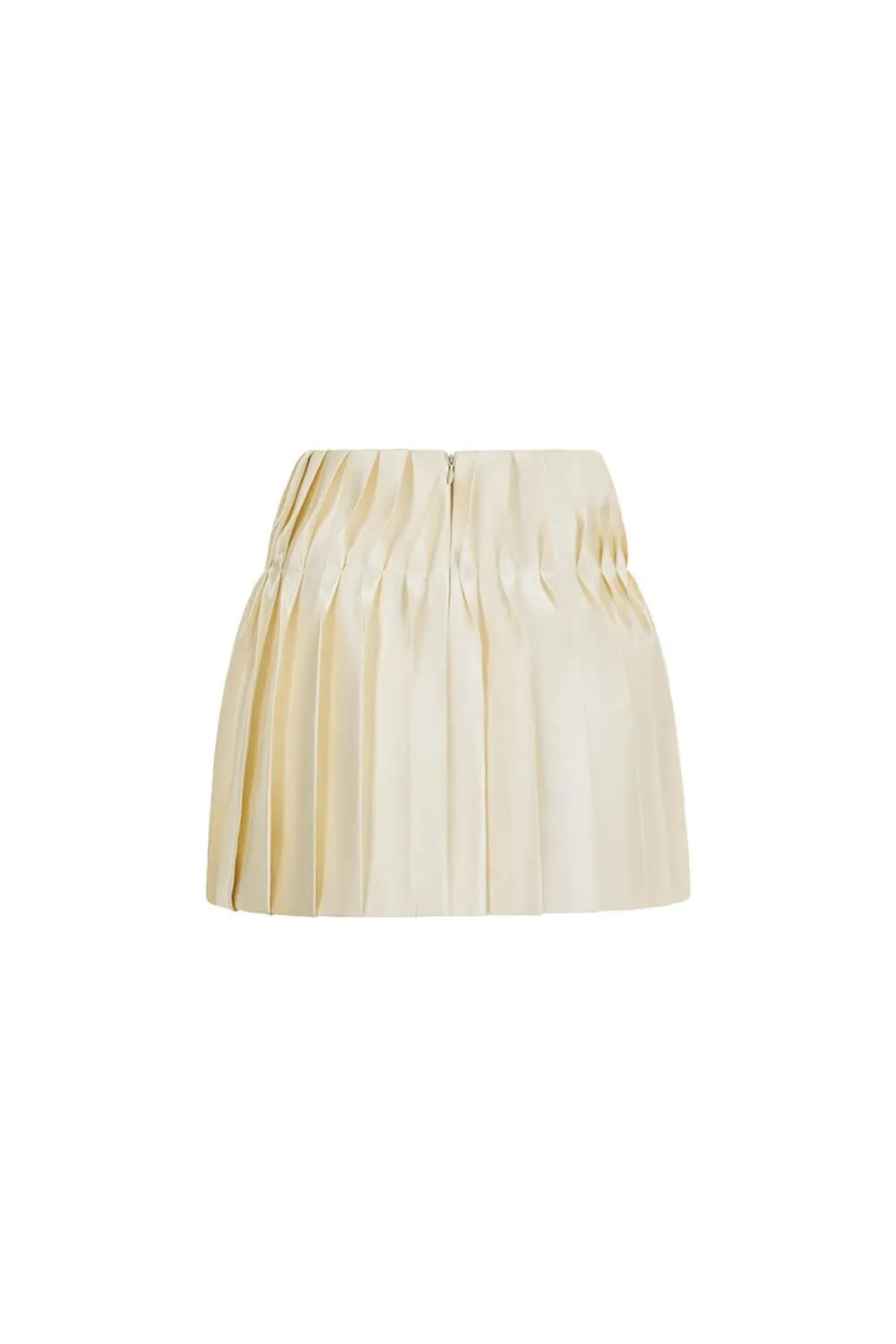 Ciara A-line Pleated Taffeta Mini Skirt