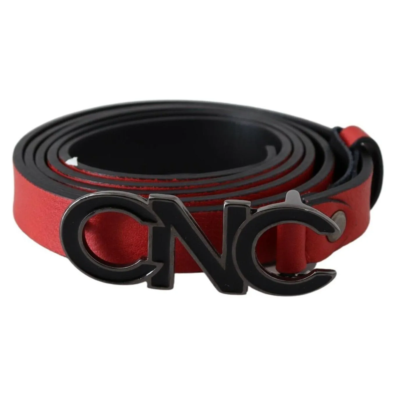 Costume National Elegant Red Leather Waist Belt