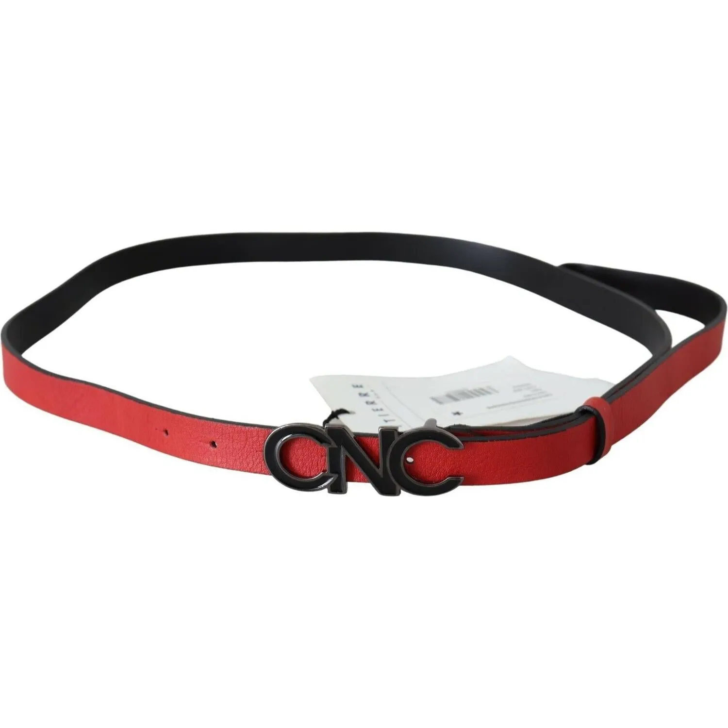 Costume National Elegant Red Leather Waist Belt