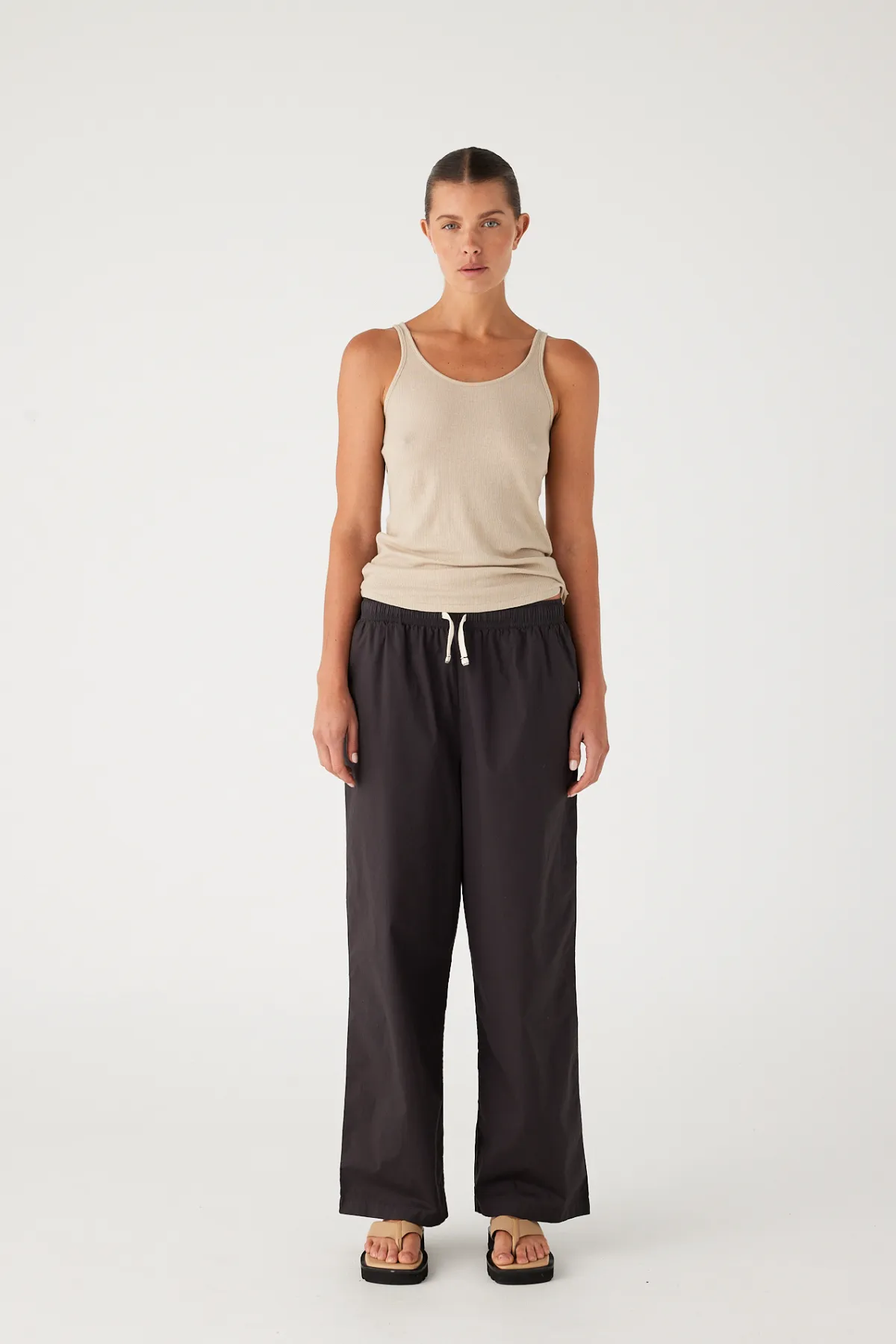 Cotton Poplin Pant - Black