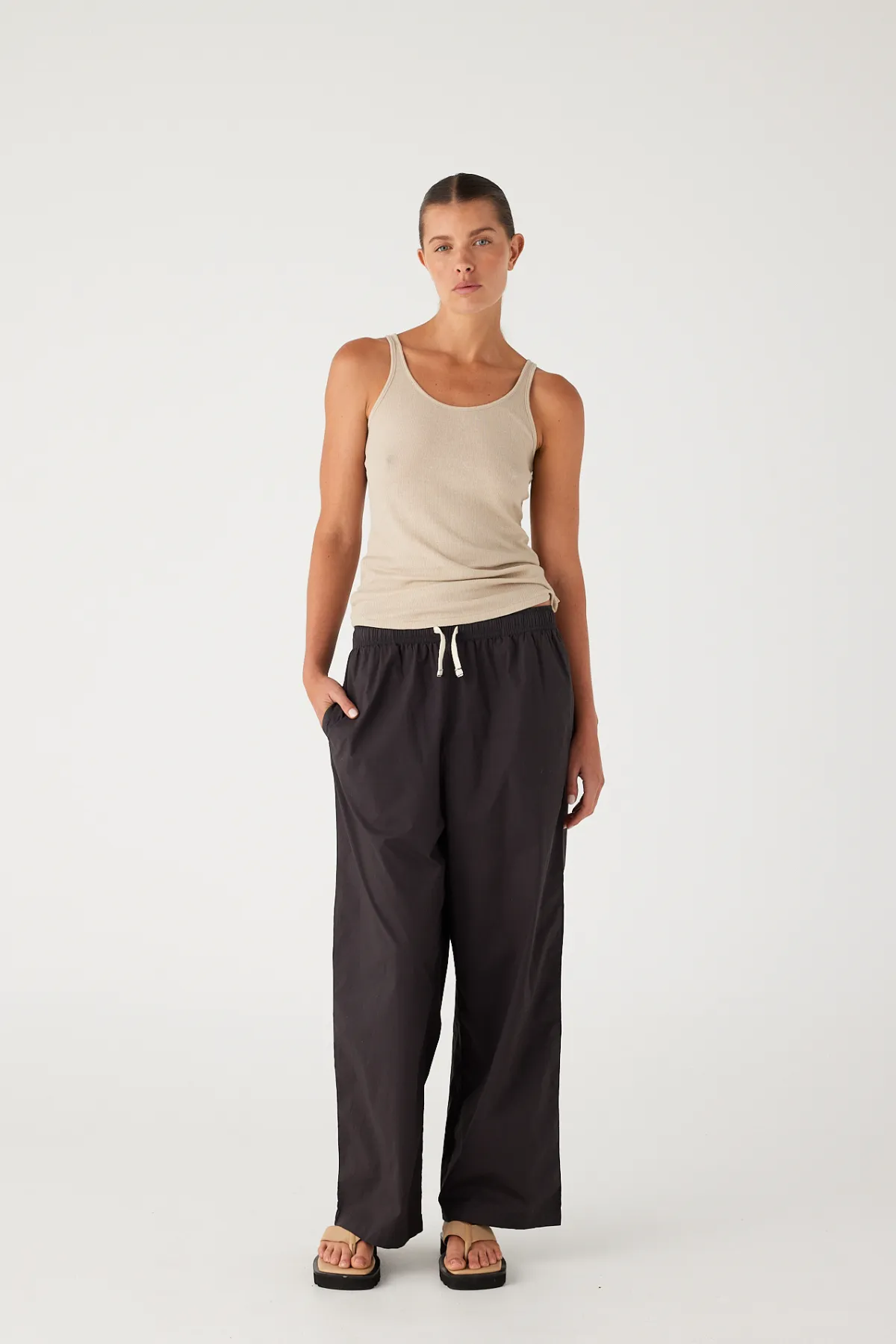 Cotton Poplin Pant - Black