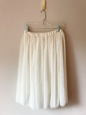 Cream Tulle Midi Skirt - S/M