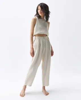 Crinkle Slouchy Pants Cream