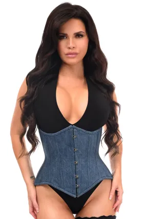 Daisy Corsets Top Drawer Denim Double Steel Boned Waist Training Corset Cincher