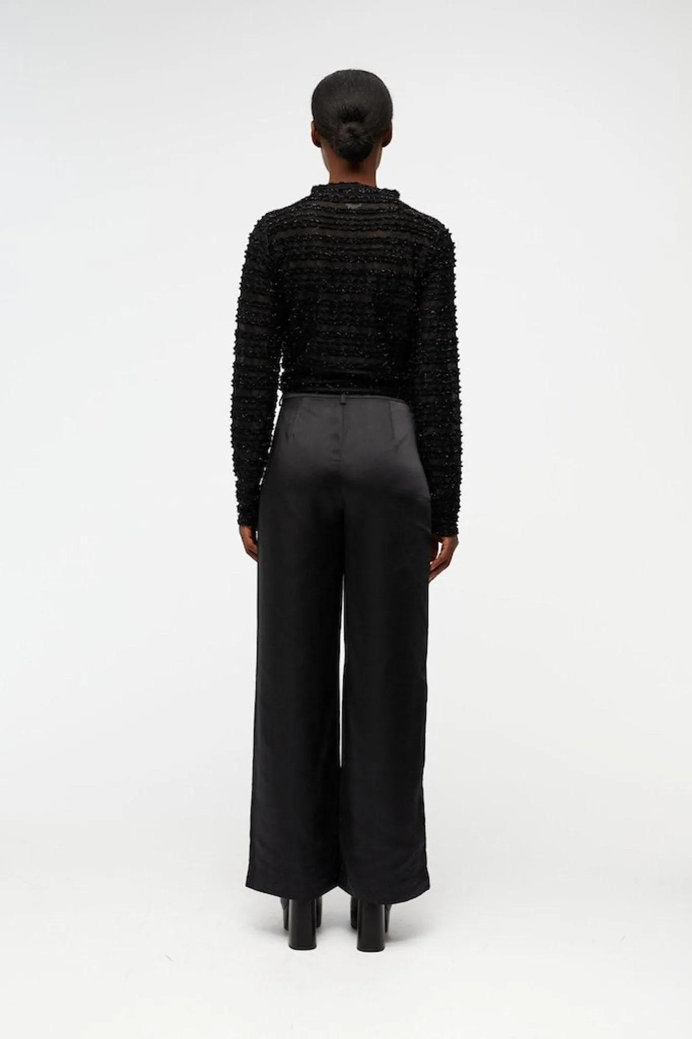 Debra Mid Waist Pants - Sort