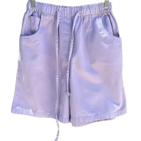 Denim & Co Vintage 80s Retro Purple Drawstring High Waist Women's Mom Shorts S