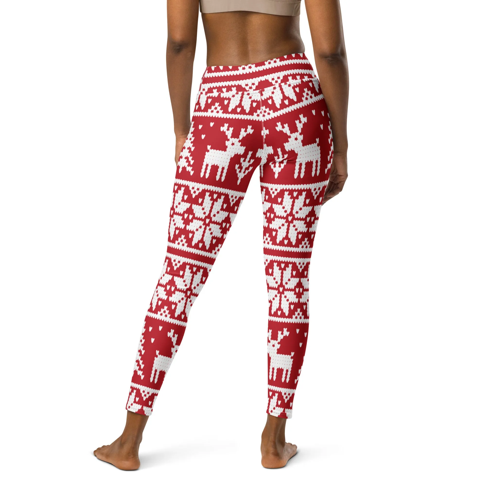 Digital Deer Christmas Yoga Leggings