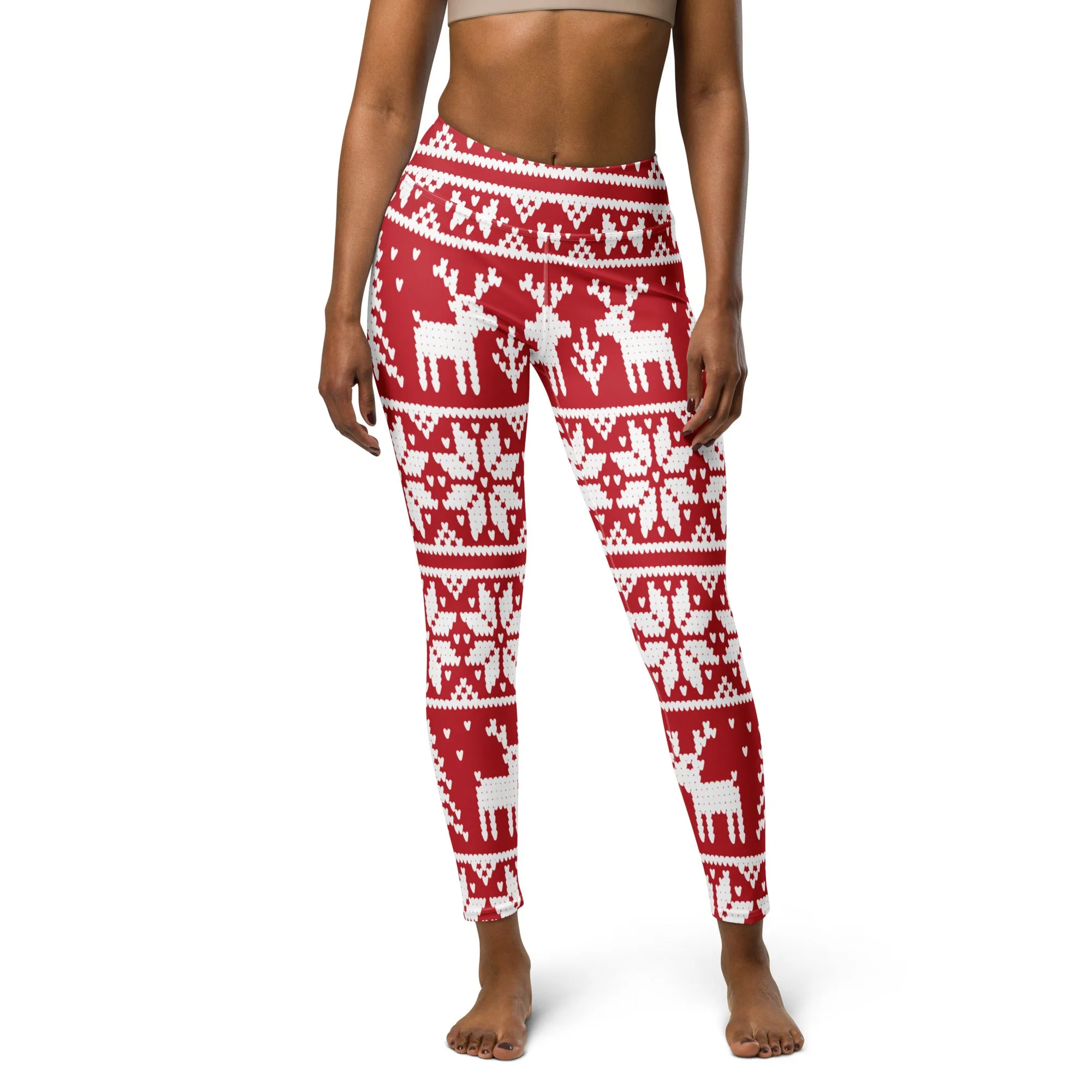 Digital Deer Christmas Yoga Leggings