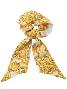 Dolce&amp;Gabbana   Maiolica print cotton scrunchie 