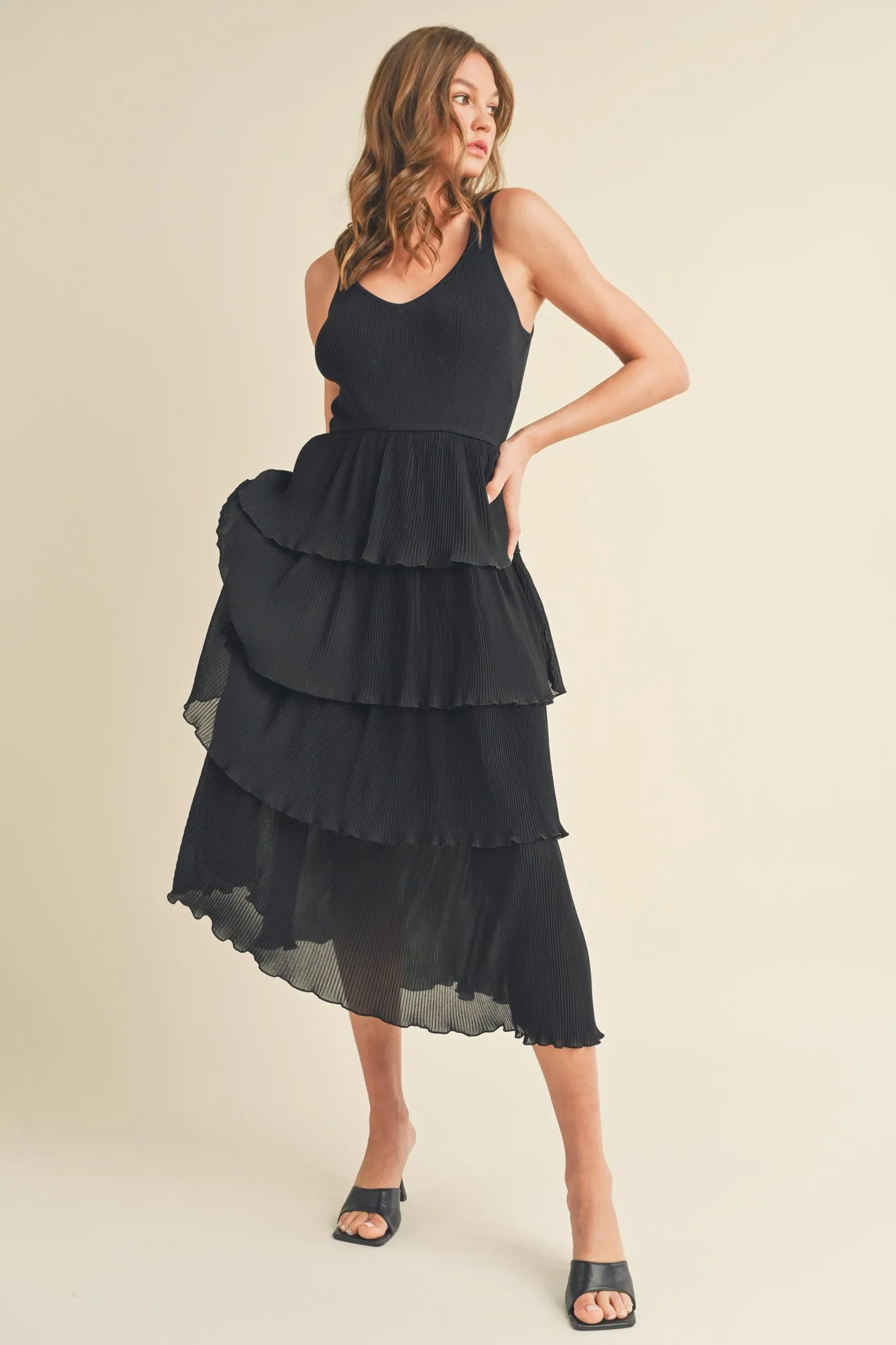 Dress | Tiered Pleating Knit