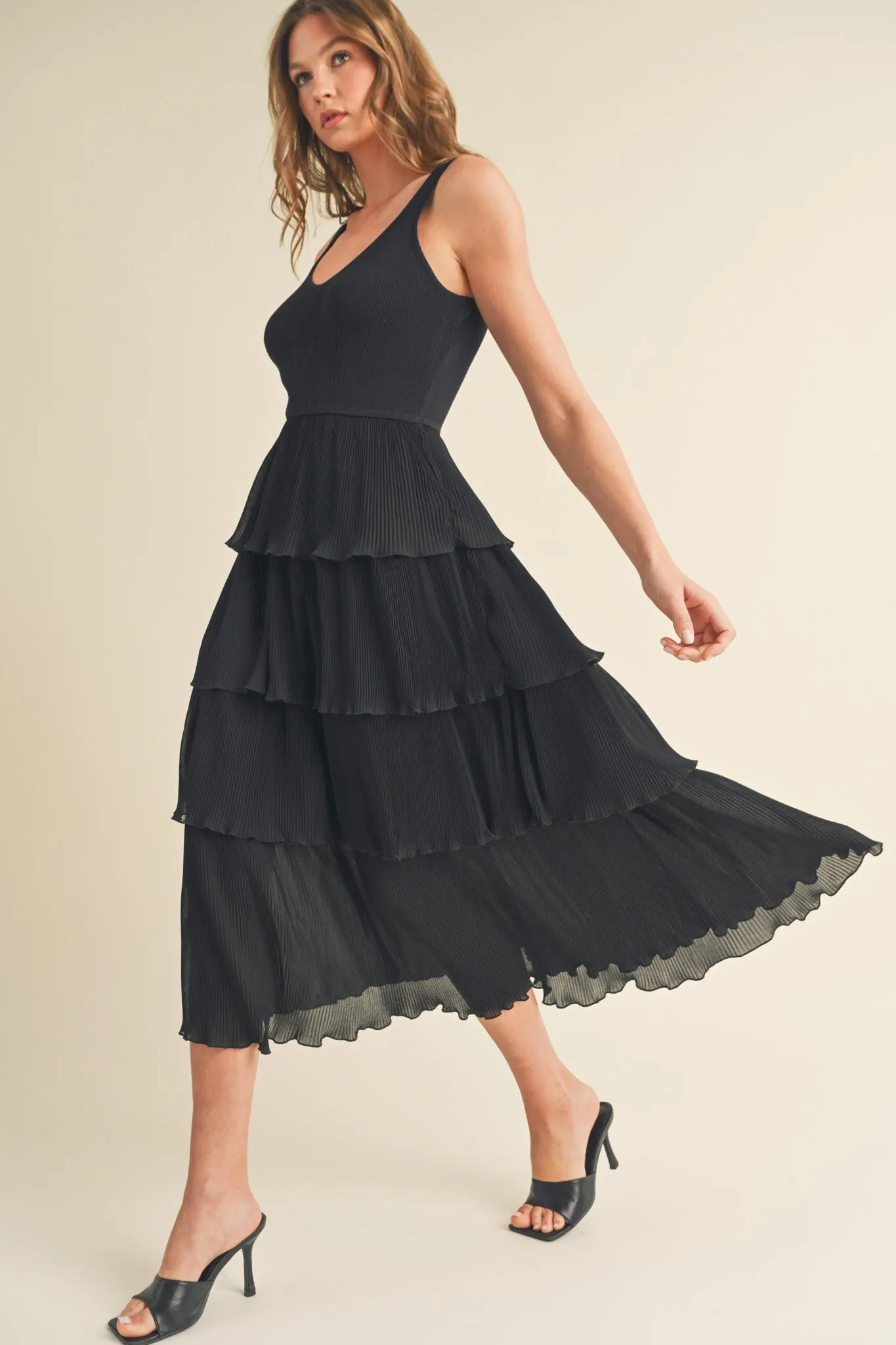 Dress | Tiered Pleating Knit