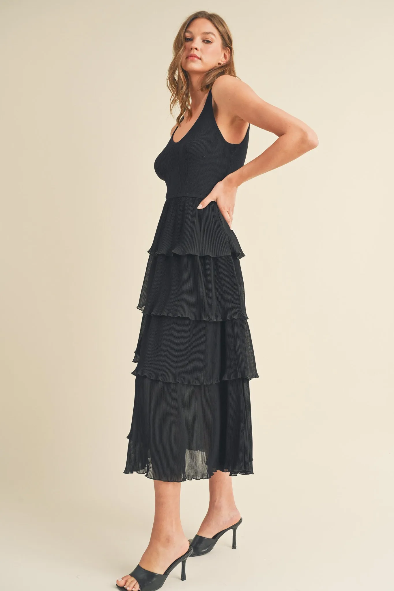 Dress | Tiered Pleating Knit