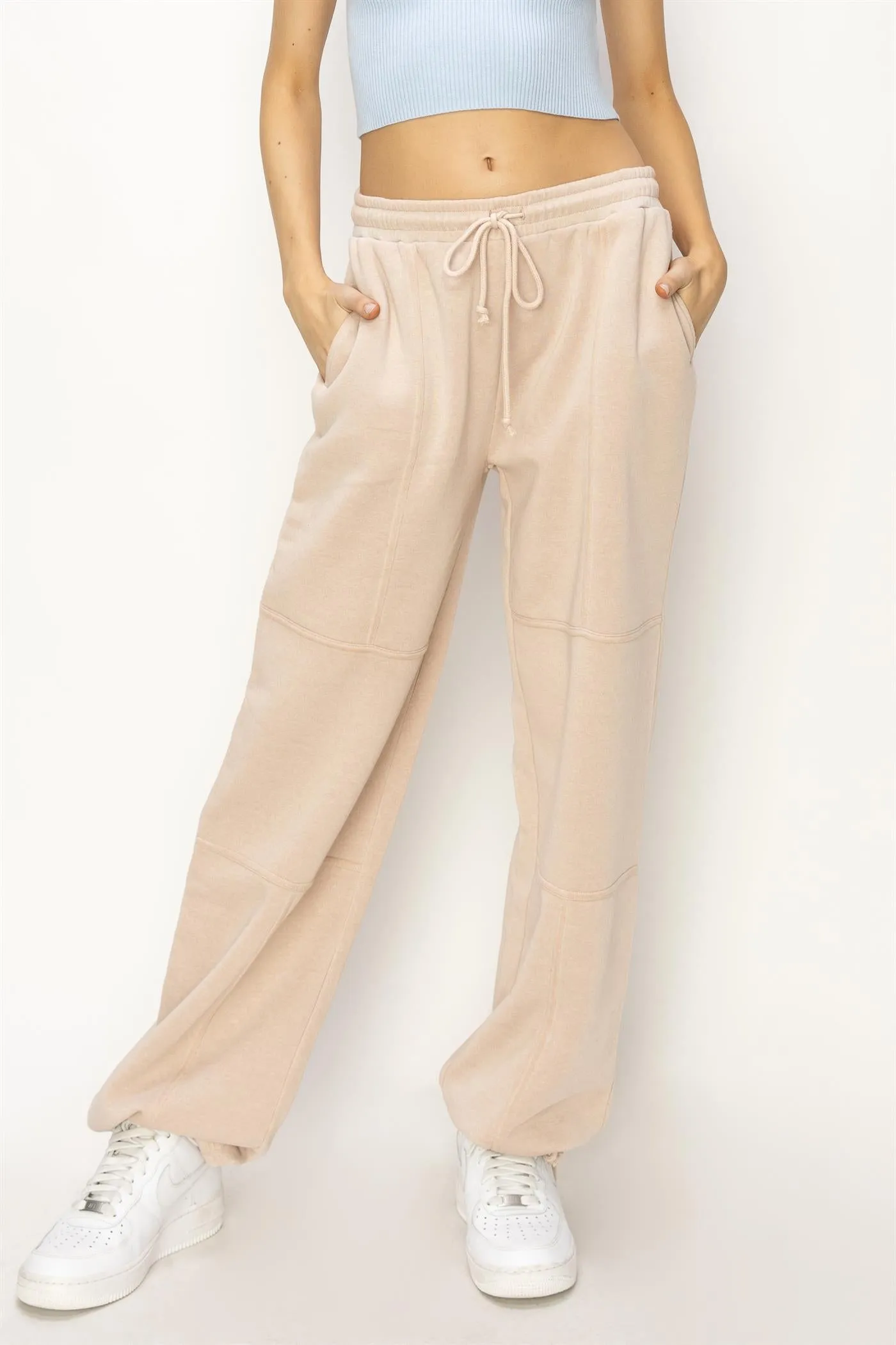 DZ24A840-High Waist Wide Leg Drawstring Pants