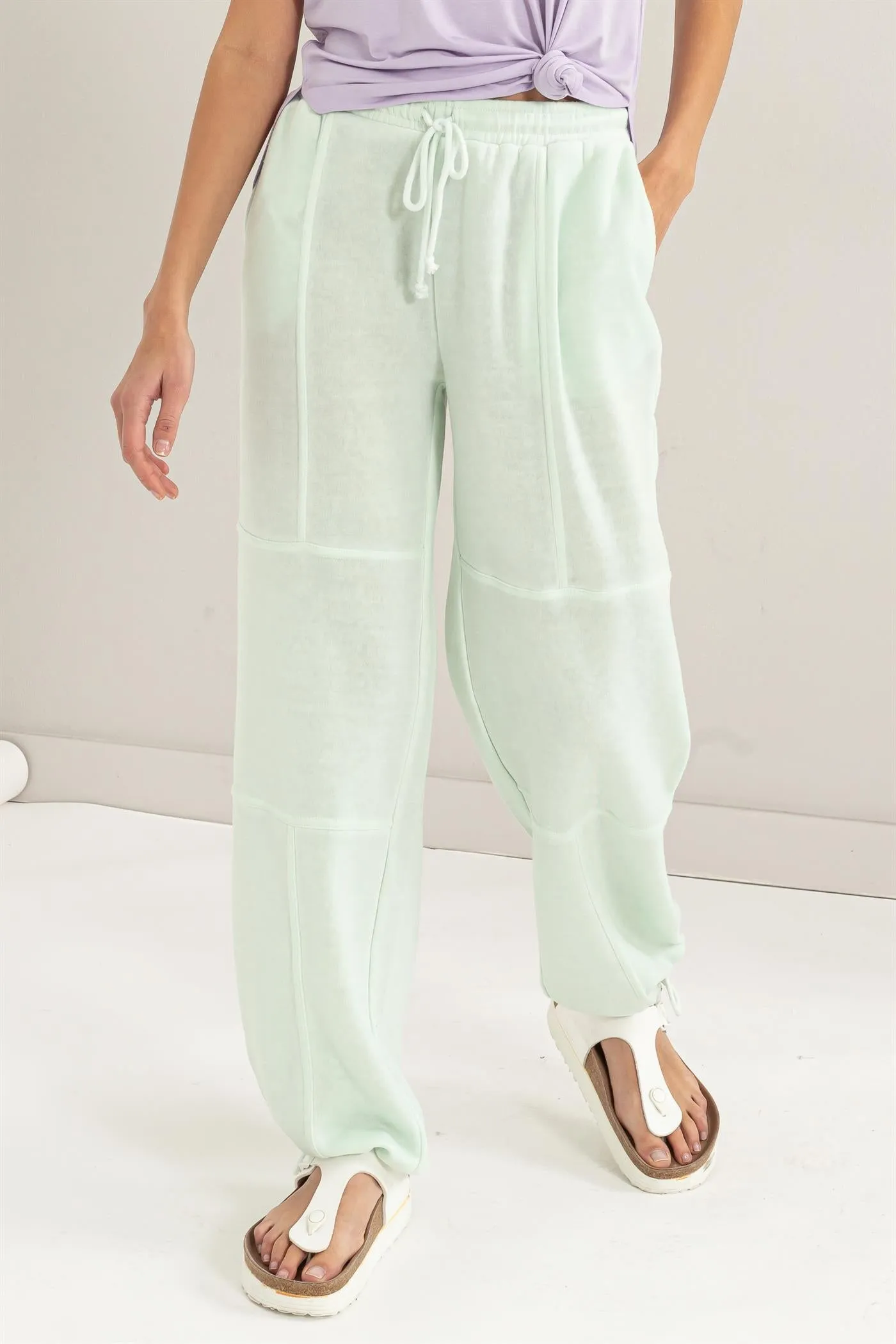 DZ24A840-High Waist Wide Leg Drawstring Pants